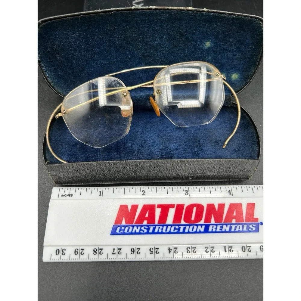 VTG AO American Optic Semi Rimless 1/10-12K Gold Filled Wire Frame Eyeglasses